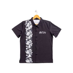 Camisa Martin hawaiana con botones talla “L” – Black