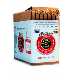 Cuerdas para guitarra, Martin MA535T Custom Light, Caja con 25 paquetes.